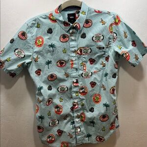 Vans Off the Wall Have a Peel Big Boy Short Sleeve Full Button-Down Shirt SZ LRG